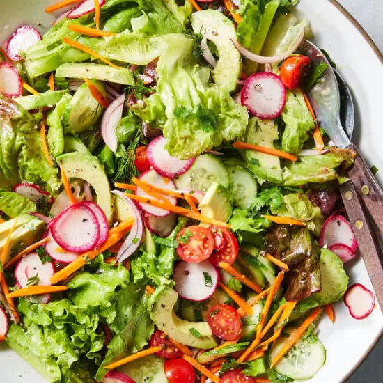 Green SaladMix of Onion Tomato Cucumber and Cabbage