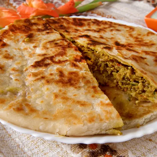 Keema Stuffed Paratha Chicken….lamb