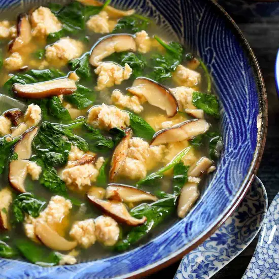 SPINACH SOUP VEGMUSHROOMCHICKENPRAWNSCRAB