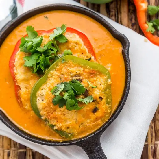 STUFFED CAPSICUMPOTATOTOMATO